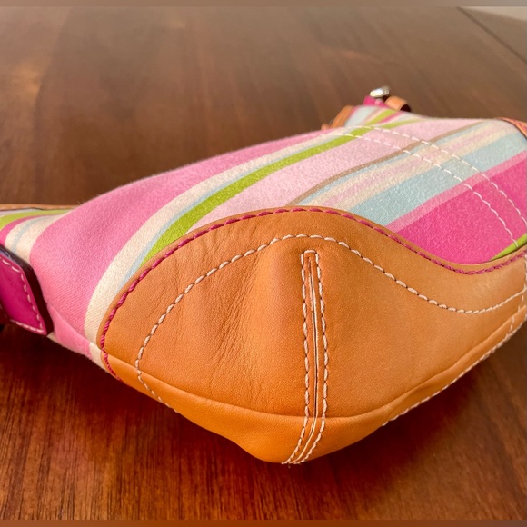 Vintage Coach Soho Pastel Striped Hobo Bag - Picture 6 of 16